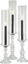 LUMIÈRE Kerzenständer 25,5 cm für Stab-und Stumpenkerzen Glas klar