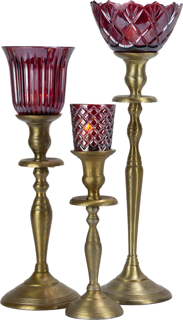 CRYSTAL Teelicht-Aufsatzglas 6,5 cm Glas rot