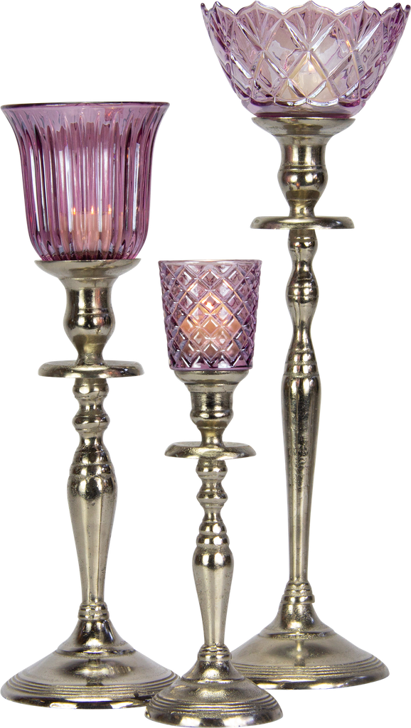 STELLA Teelicht-Aufsatzglas 10,5 cm Glas fuchsia