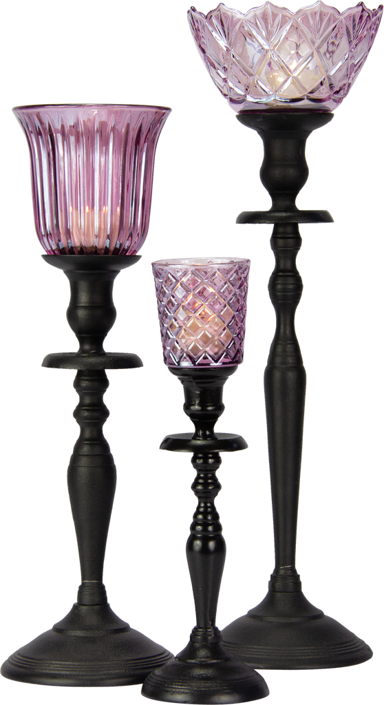 FIORI Teelicht-Aufsatzglas 8 cm Glas fuchsia