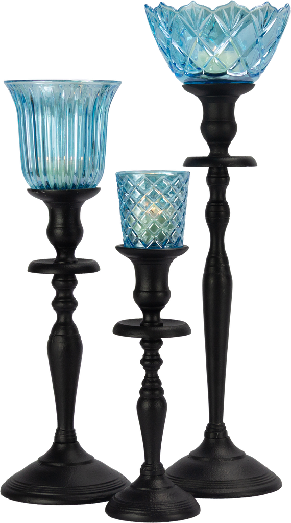 FIORI Teelicht-Aufsatzglas 8 cm Glas türkis