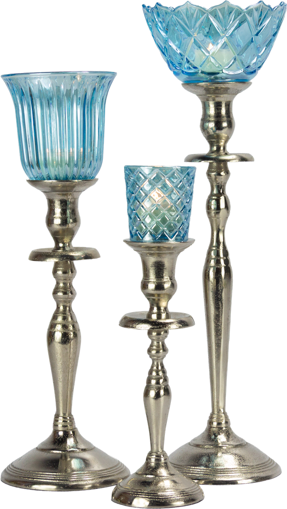 FIORI Teelicht-Aufsatzglas 8 cm Glas türkis