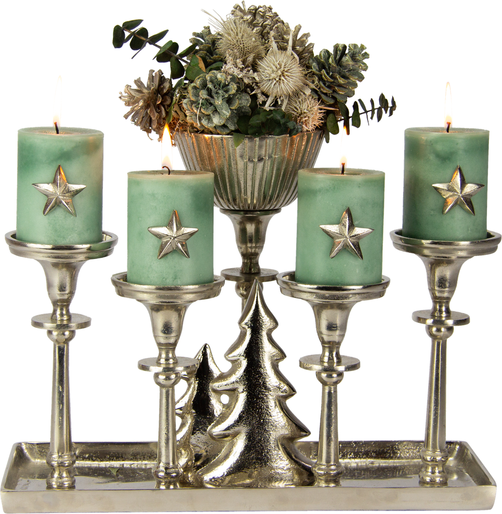 STAR Stecker 14 cm Metall antik-silber