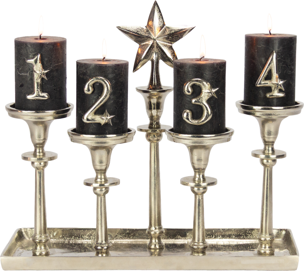 STAR Stecker 14 cm Metall antik-silber
