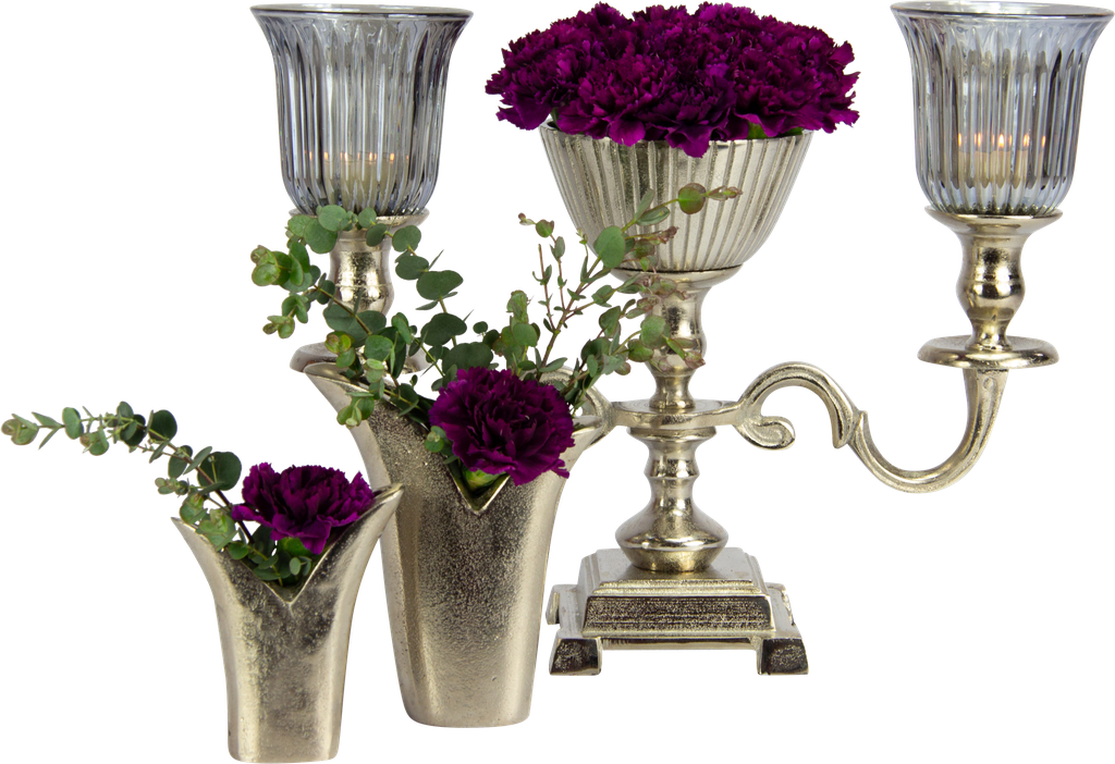 TULIP Vase 15,5 cm Metall antik-silber