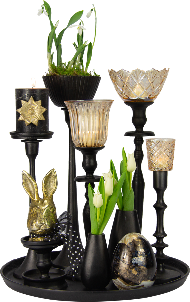 DROP Vase 15 cm Metall schwarz