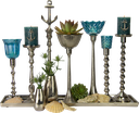 FIORI Teelicht-Aufsatzglas 8 cm Glas türkis