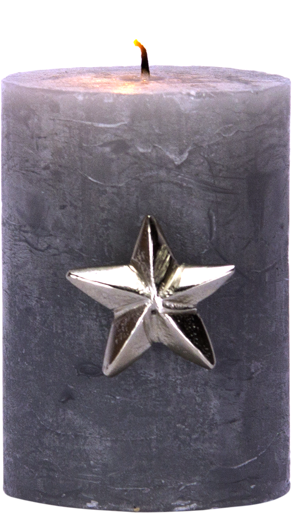 STAR Kerzenpin 4,5 cm Metall antik-silber