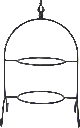 BOURBONE Tellerhalter 2-er 46,5 cm Metall schwarz