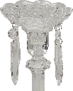 Kerzenteller Ø 10 cm mit 4 Prismen Glas klar