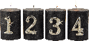 ADVENT Kerzenpin Zahlen 1-4 Set Metall antik-silber