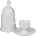 ANGELO Eierbecher mit Cloche 15 cm Porzellan weiß