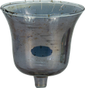VINTAGE Teelicht-Aufsatzglas 8,75 cm Glas smoke