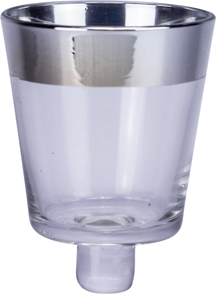 SILVER Teelicht-Aufsatzglas 7 cm Glas klar mit Silberrand