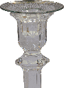 Kerzenteller Ø 7 cm Glas klar mit Dekor Ornament silber