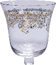 ARABESQUE Teelicht-Aufsatzglas 10,5 cm Glas klar mit Echtgold-Dekor