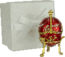 FABERGÉ Schmuckdose Metall rot