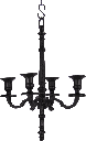 Kronleuchter 4-er mit Kette Höhe 44 cm Metall schwarz