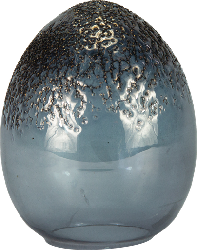 [23412A77] Ei stehend 20,5 cm Glas smoke