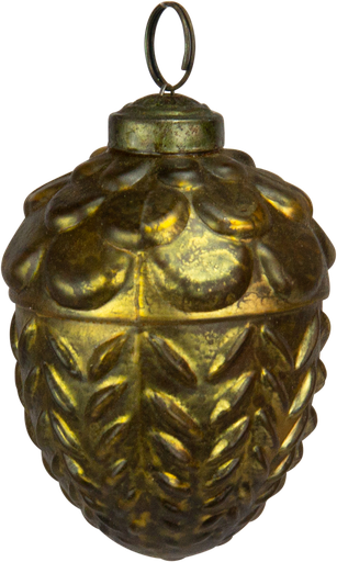 [23222W90] Kugel 6 cm Glas grün-gold